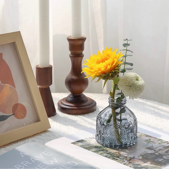 Boho Blue Glass Bud Vase - Picture 1 of 6